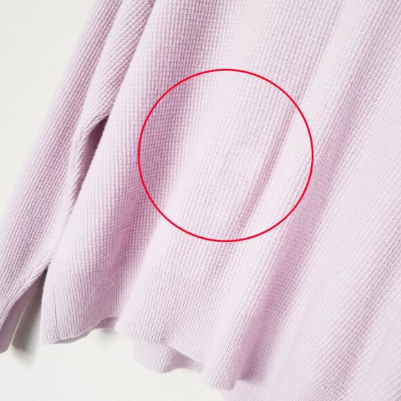 Madewell 100% Cashmere Sweatshirt XL Dusty Lavender Purple Waffle Knit SOFT $158 - Picture 13 of 16